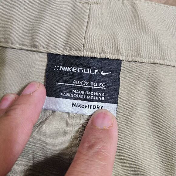 Nike Golf Pants Mens 40x32 Beige Standard Dri Fit Lightweight Performance Khaki - Picture 7 of 8